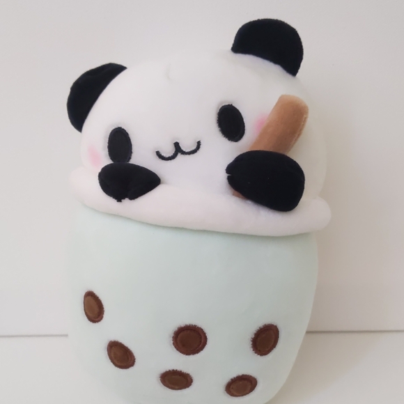 Rare Takashoji Boba Drink w/ Straw Panda Stuffed Plush 13" - Picture 1 of 6